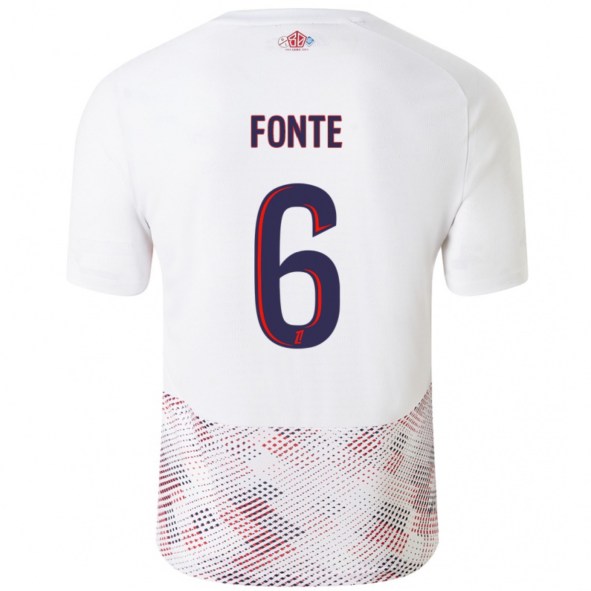 Niño Fútbol Camiseta Jose Fonte #6 Blanco Azul Real 2ª Equipación 2024/25