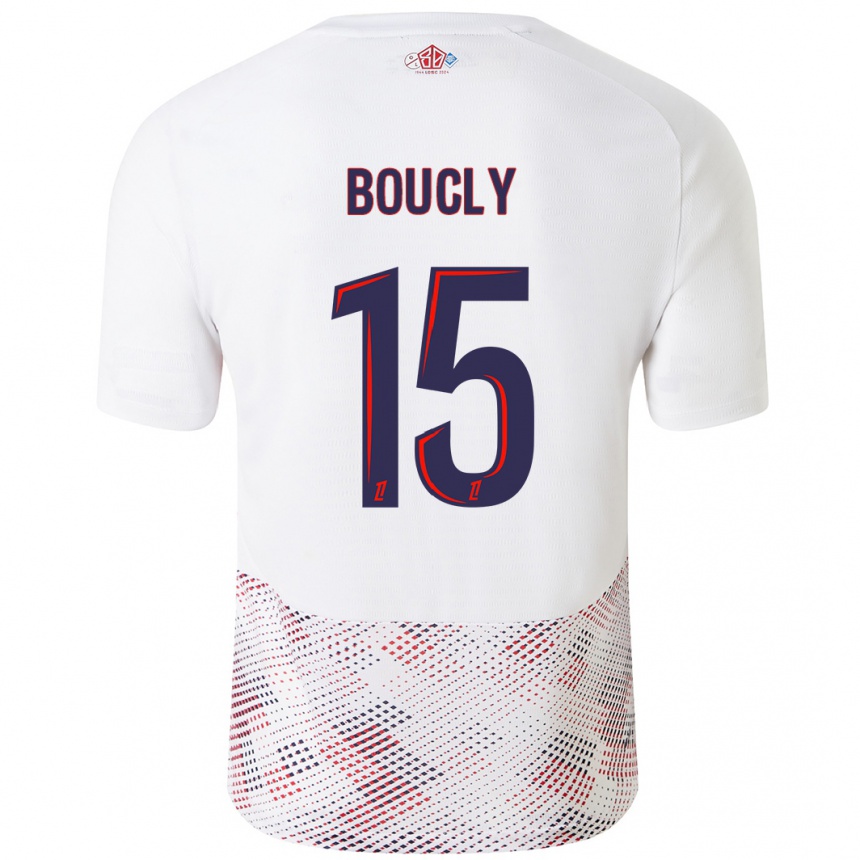 Niño Fútbol Camiseta Maite Boucly #15 Blanco Azul Real 2ª Equipación 2024/25