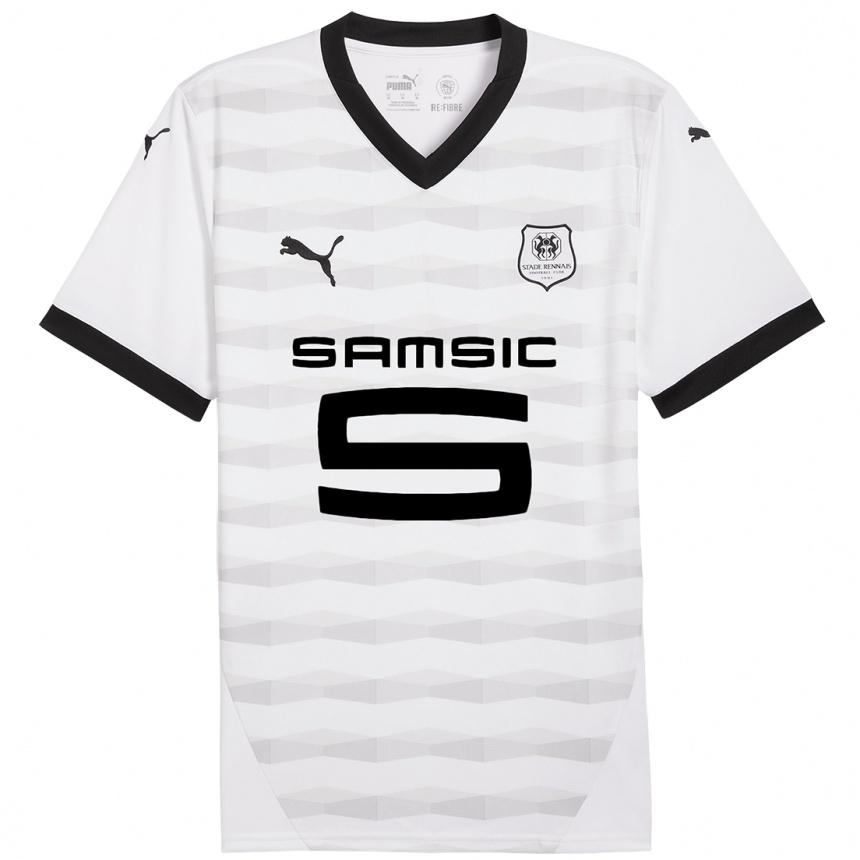 Niño Fútbol Camiseta Amine Gouiri #10 Blanco Negro 2ª Equipación 2024/25