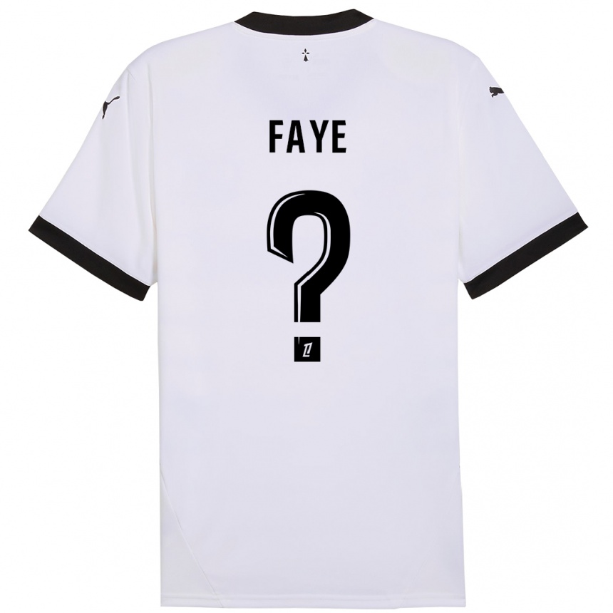 Niño Fútbol Camiseta Mikayil Faye #0 Blanco Negro 2ª Equipación 2024/25