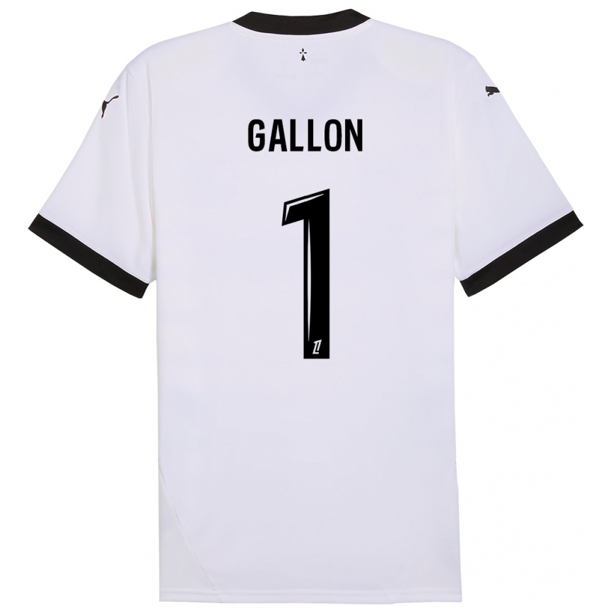 Niño Fútbol Camiseta Gauthier Gallon #1 Blanco Negro 2ª Equipación 2024/25