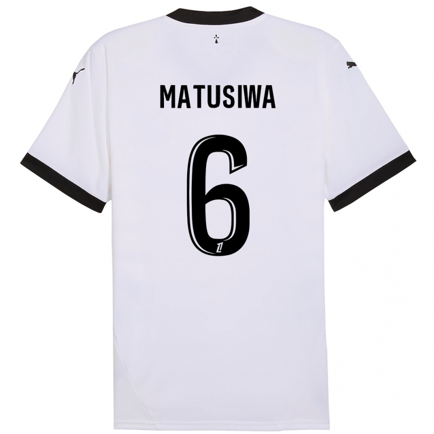 Niño Fútbol Camiseta Azor Matusiwa #6 Blanco Negro 2ª Equipación 2024/25