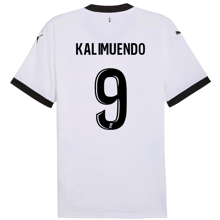 Niño Fútbol Camiseta Arnaud Kalimuendo #9 Blanco Negro 2ª Equipación 2024/25