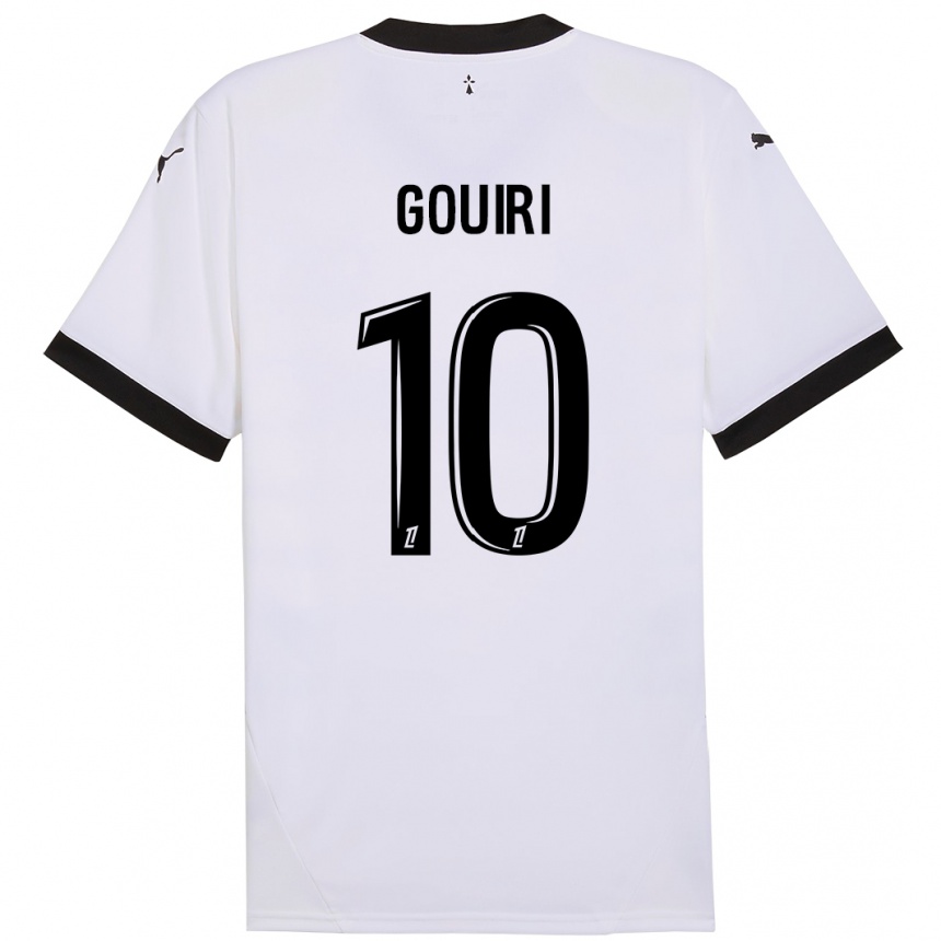 Niño Fútbol Camiseta Amine Gouiri #10 Blanco Negro 2ª Equipación 2024/25