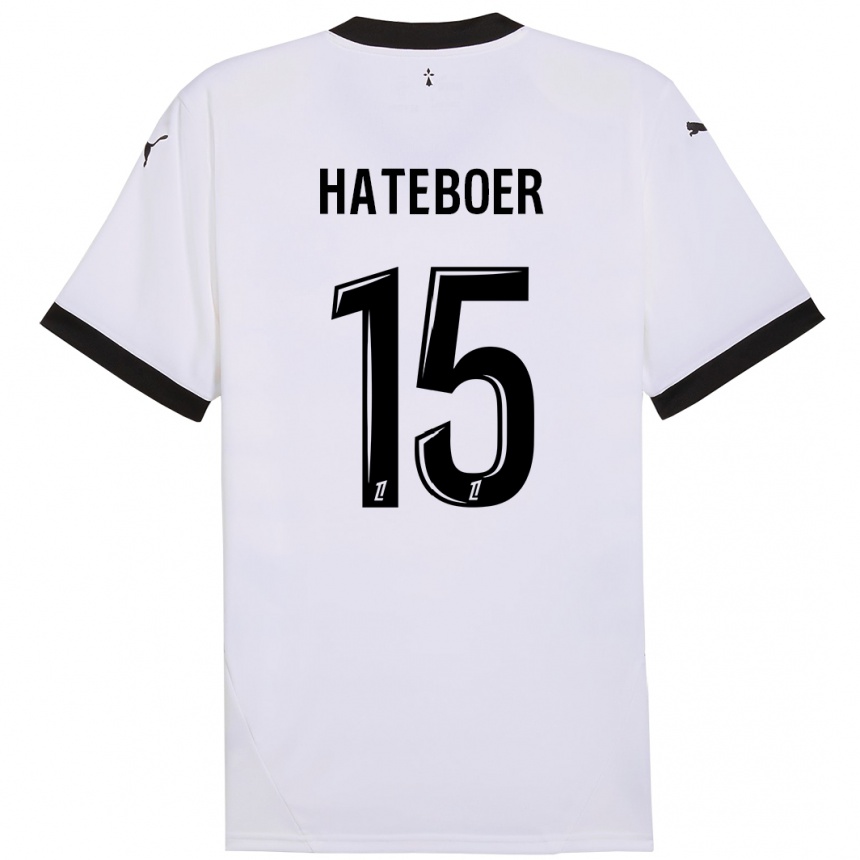 Niño Fútbol Camiseta Hans Hateboer #15 Blanco Negro 2ª Equipación 2024/25