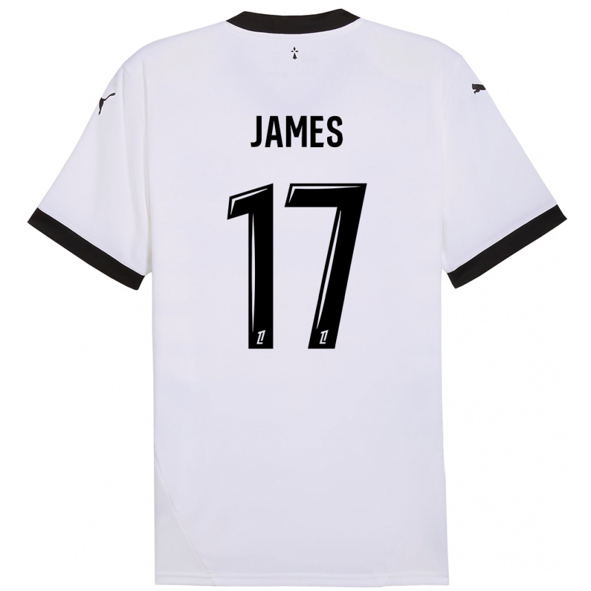 Niño Fútbol Camiseta Jordan James #17 Blanco Negro 2ª Equipación 2024/25