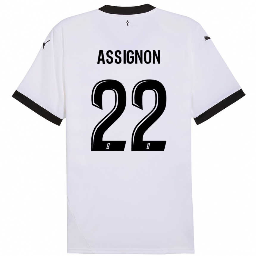 Niño Fútbol Camiseta Lorenz Assignon #22 Blanco Negro 2ª Equipación 2024/25