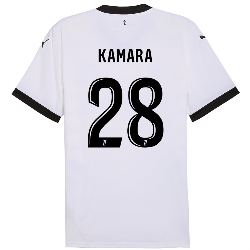 Niño Fútbol Camiseta Glen Kamara #28 Blanco Negro 2ª Equipación 2024/25