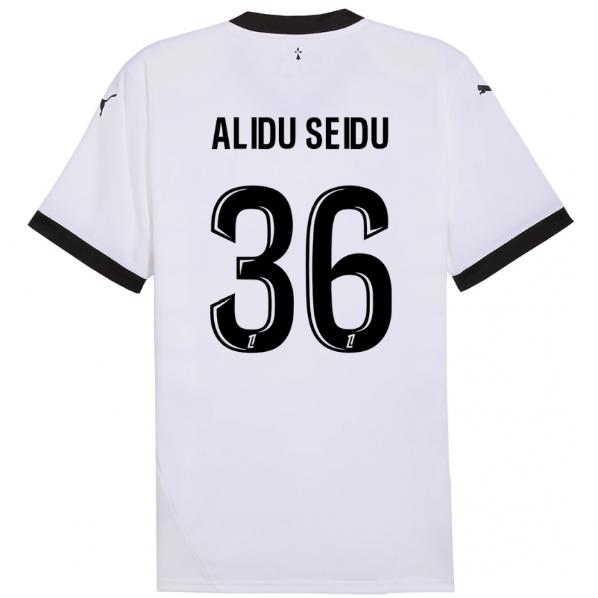 Niño Fútbol Camiseta Alidu Seidu #36 Blanco Negro 2ª Equipación 2024/25