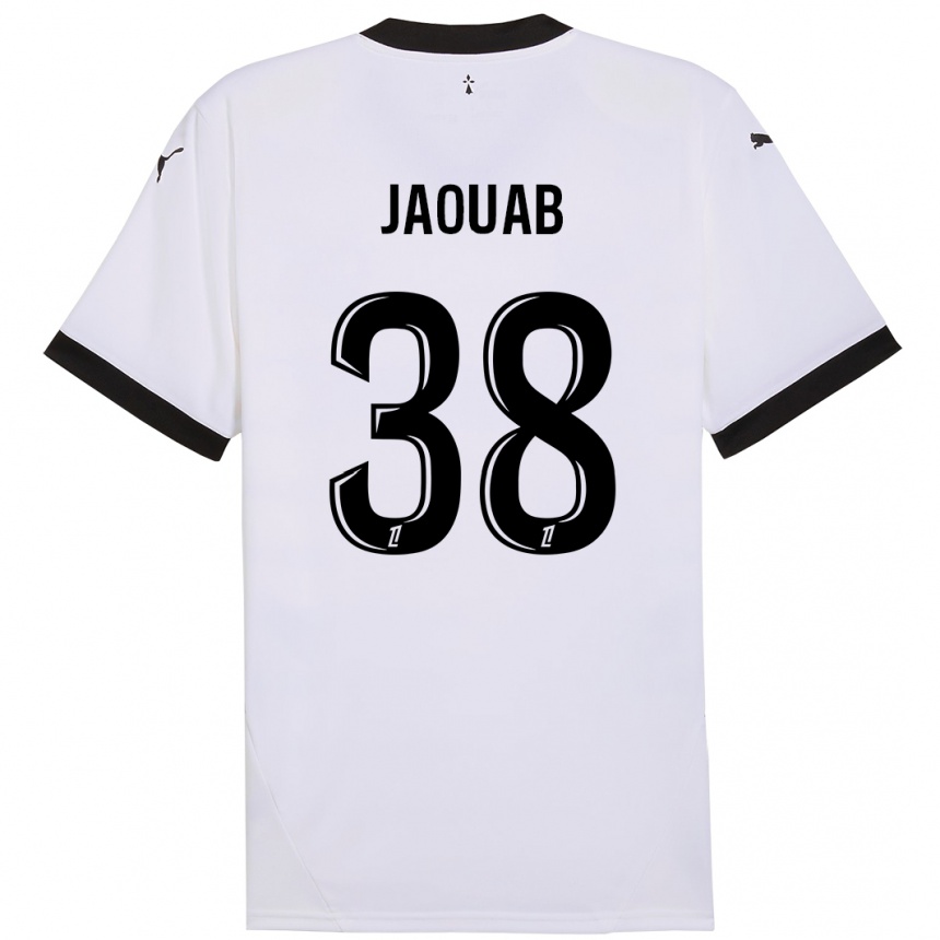 Niño Fútbol Camiseta Mohamed Jaouab #38 Blanco Negro 2ª Equipación 2024/25