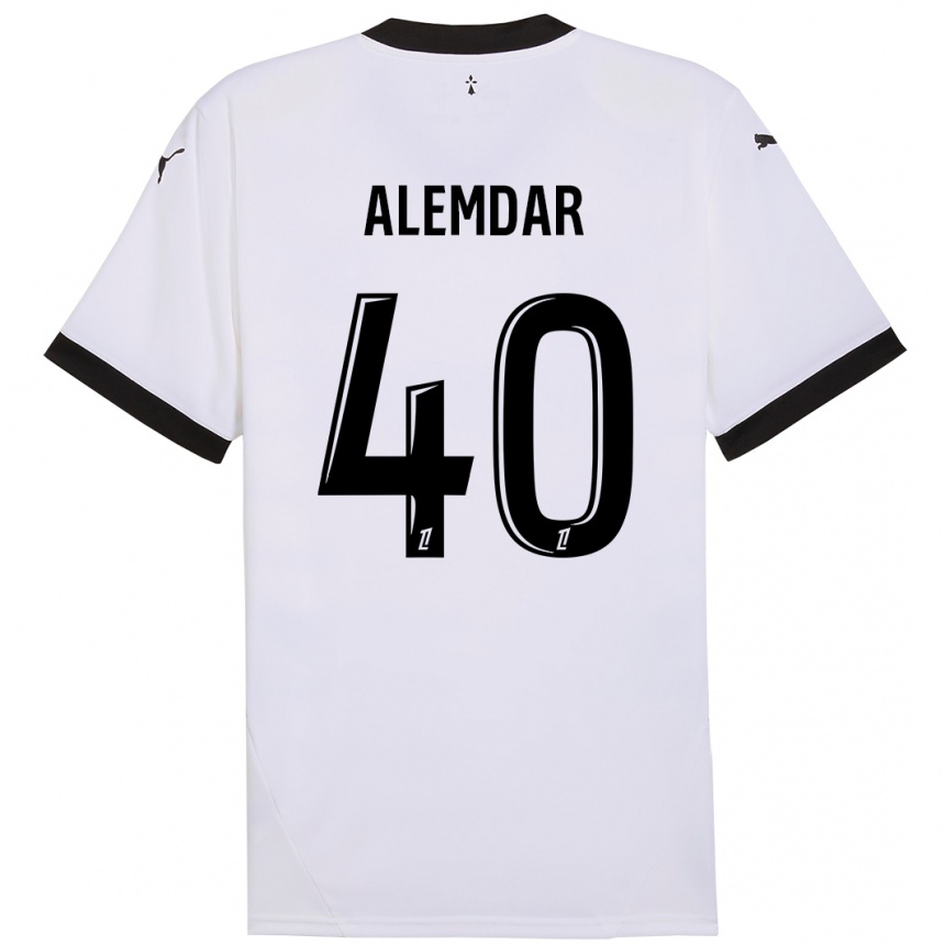 Niño Fútbol Camiseta Doğan Alemdar #40 Blanco Negro 2ª Equipación 2024/25