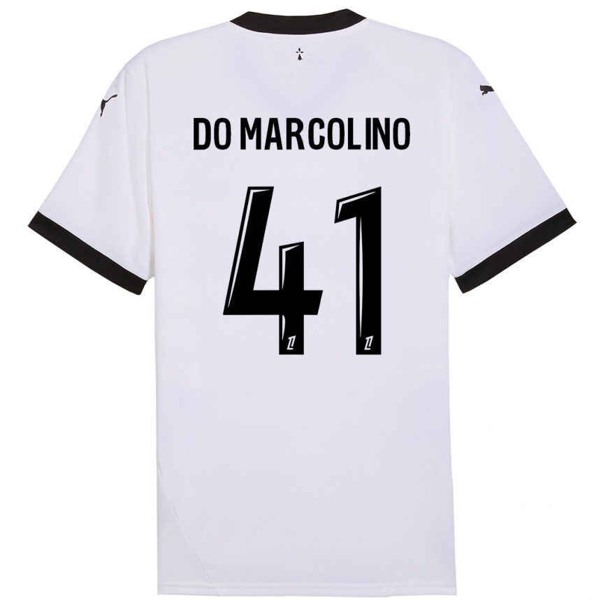 Niño Fútbol Camiseta Alan Do Marcolino #41 Blanco Negro 2ª Equipación 2024/25