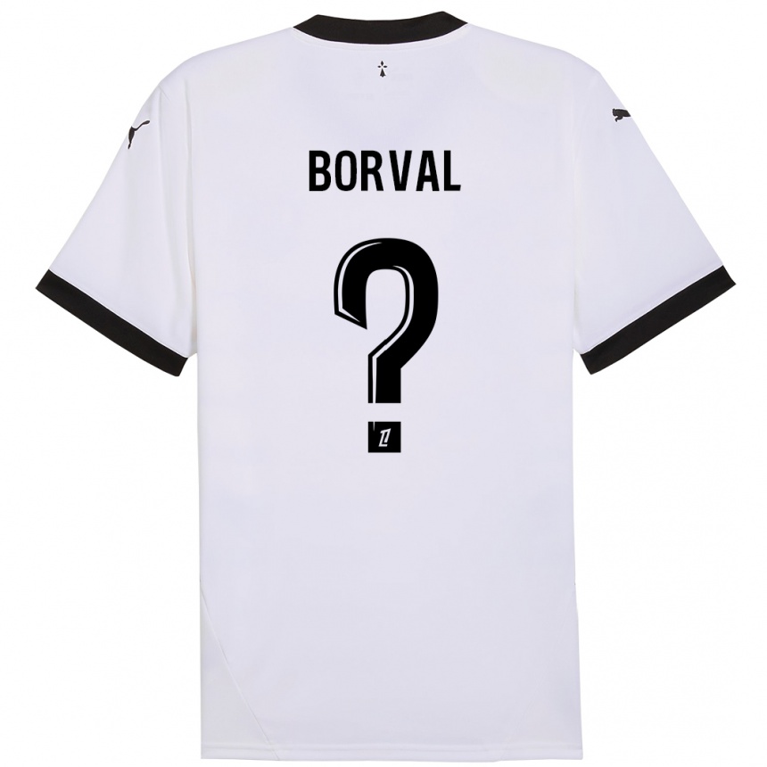 Niño Fútbol Camiseta Cyril Borval #0 Blanco Negro 2ª Equipación 2024/25