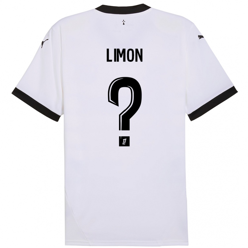 Niño Fútbol Camiseta Paolo Limon #0 Blanco Negro 2ª Equipación 2024/25