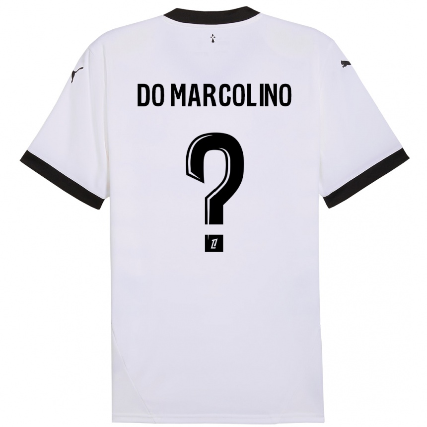 Niño Fútbol Camiseta Arsène Do Marcolino #0 Blanco Negro 2ª Equipación 2024/25