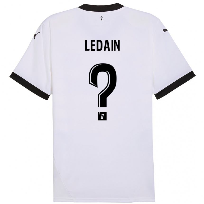 Niño Fútbol Camiseta Samuel Ledain #0 Blanco Negro 2ª Equipación 2024/25