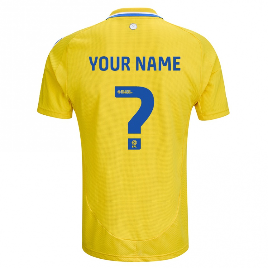 Niño Fútbol Camiseta Su Nombre #0 Amarillo Azul 2ª Equipación 2024/25