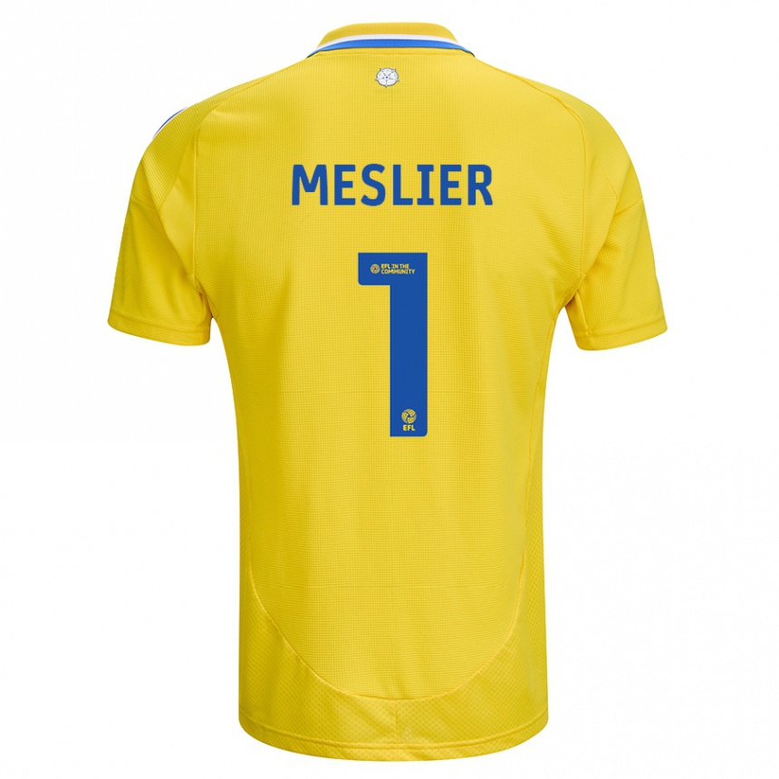 Niño Fútbol Camiseta Illan Meslier #1 Amarillo Azul 2ª Equipación 2024/25