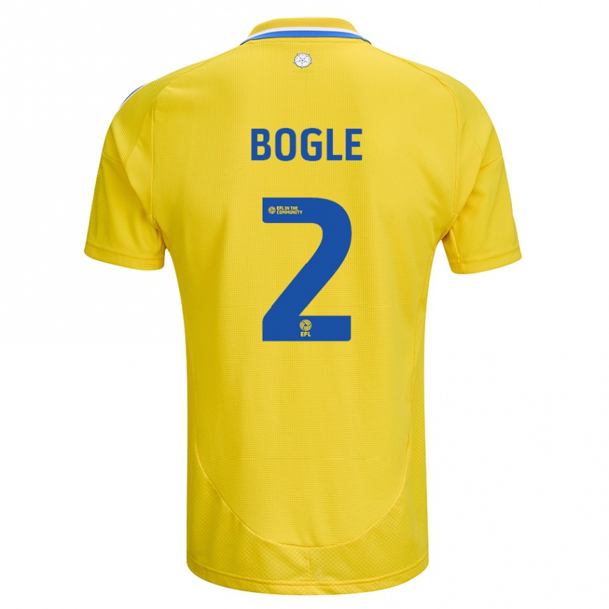 Niño Fútbol Camiseta Jayden Bogle #2 Amarillo Azul 2ª Equipación 2024/25