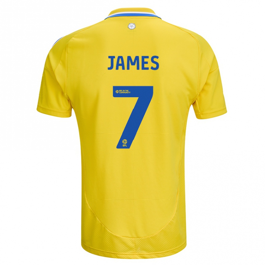 Niño Fútbol Camiseta Daniel James #7 Amarillo Azul 2ª Equipación 2024/25