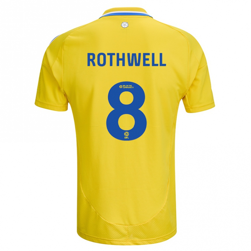 Niño Fútbol Camiseta Joe Rothwell #8 Amarillo Azul 2ª Equipación 2024/25