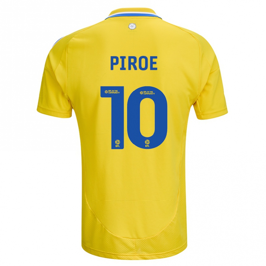 Niño Fútbol Camiseta Joël Piroe #10 Amarillo Azul 2ª Equipación 2024/25