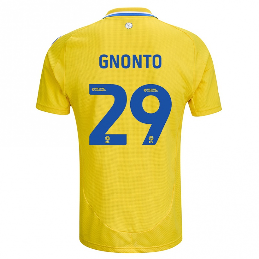 Niño Fútbol Camiseta Wilfried Gnonto #29 Amarillo Azul 2ª Equipación 2024/25