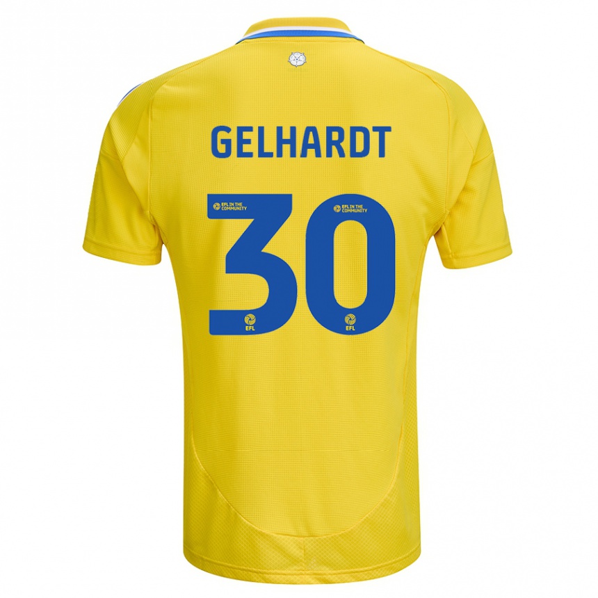 Niño Fútbol Camiseta Joe Gelhardt #30 Amarillo Azul 2ª Equipación 2024/25