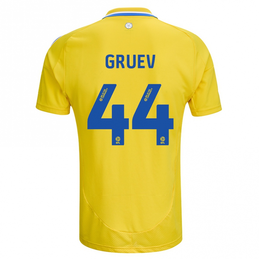 Niño Fútbol Camiseta Ilia Gruev #44 Amarillo Azul 2ª Equipación 2024/25