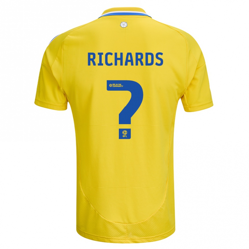 Niño Fútbol Camiseta Joe Richards #0 Amarillo Azul 2ª Equipación 2024/25