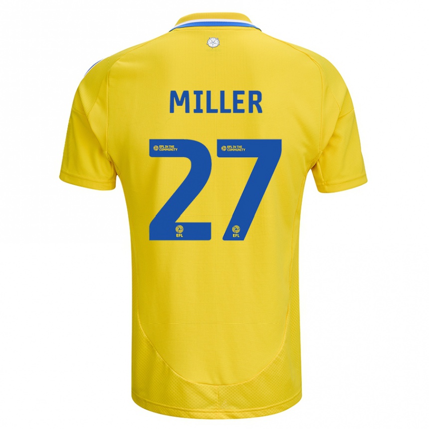 Niño Fútbol Camiseta Amari Miller #27 Amarillo Azul 2ª Equipación 2024/25