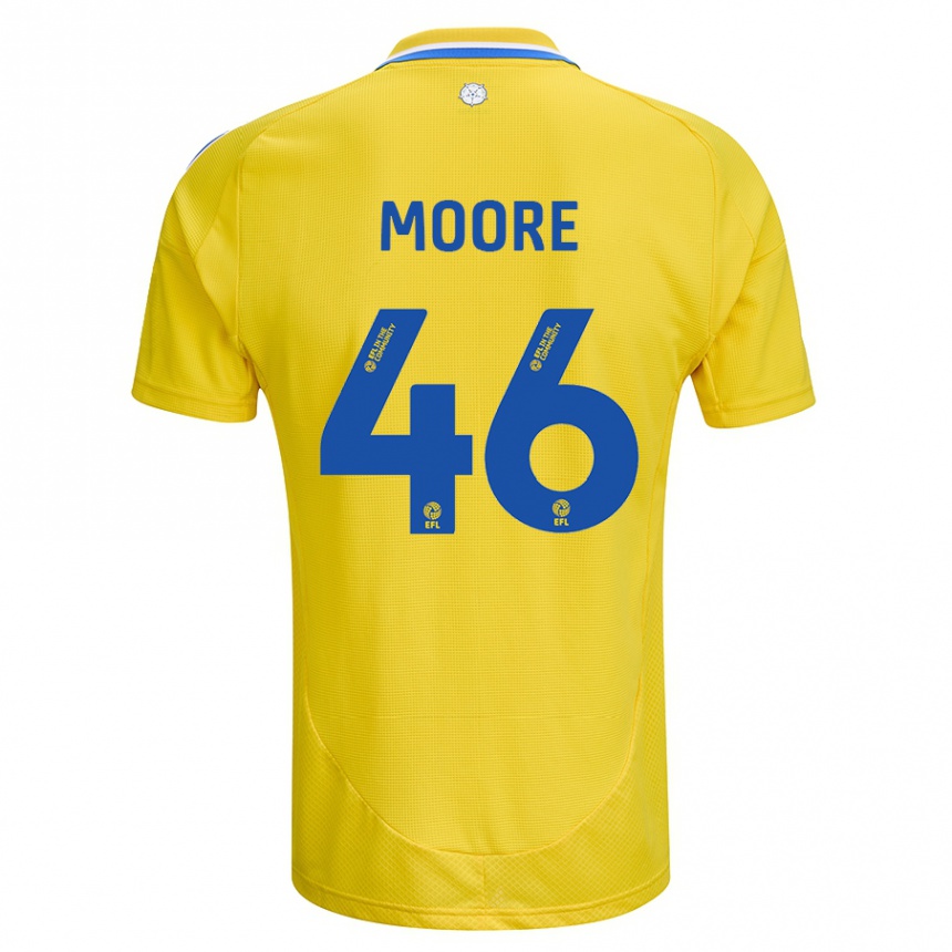 Niño Fútbol Camiseta Kris Moore #46 Amarillo Azul 2ª Equipación 2024/25