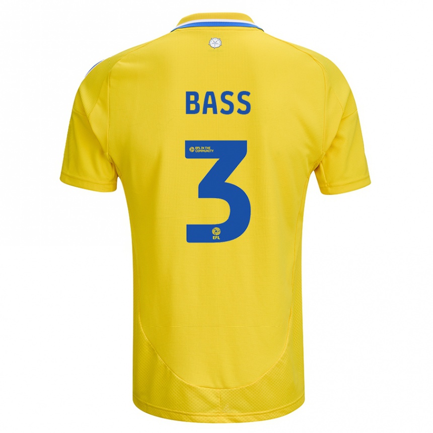 Niño Fútbol Camiseta Rebekah Bass #3 Amarillo Azul 2ª Equipación 2024/25