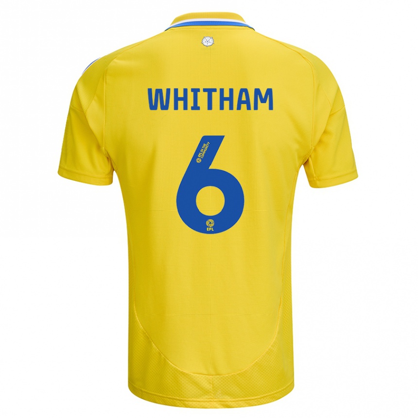 Niño Fútbol Camiseta Danielle Whitham #6 Amarillo Azul 2ª Equipación 2024/25