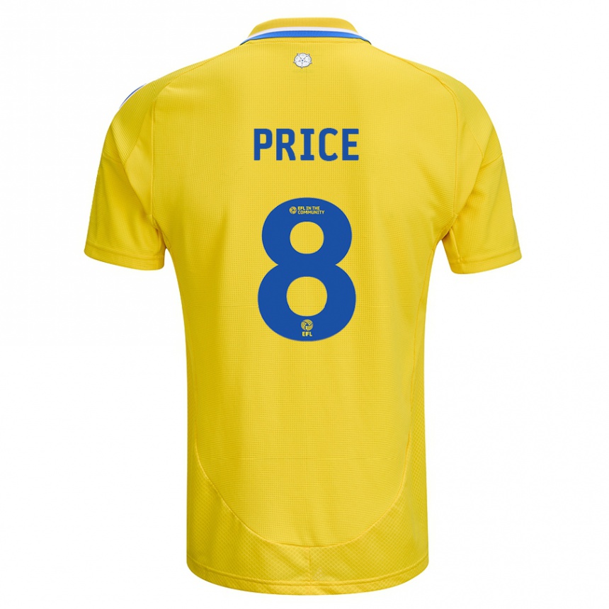 Niño Fútbol Camiseta Leoni Price #8 Amarillo Azul 2ª Equipación 2024/25