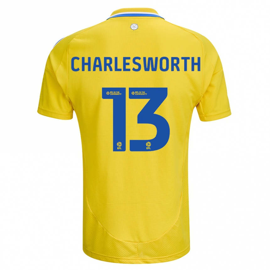 Niño Fútbol Camiseta Millie Robshaw-Charlesworth #13 Amarillo Azul 2ª Equipación 2024/25