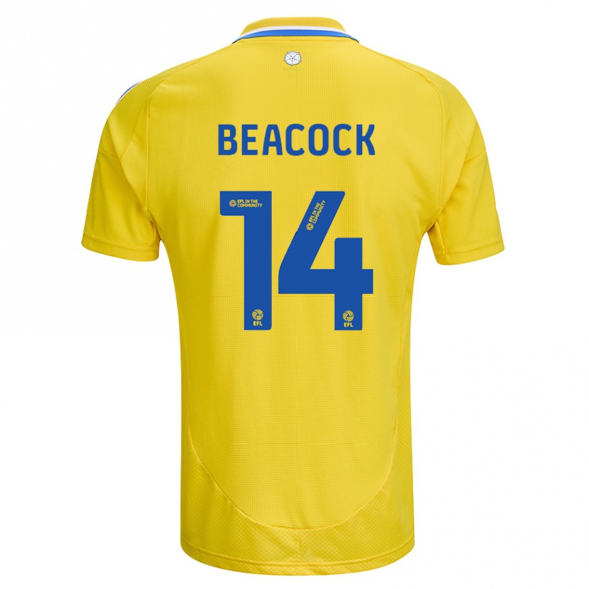 Niño Fútbol Camiseta Molly Beacock #14 Amarillo Azul 2ª Equipación 2024/25