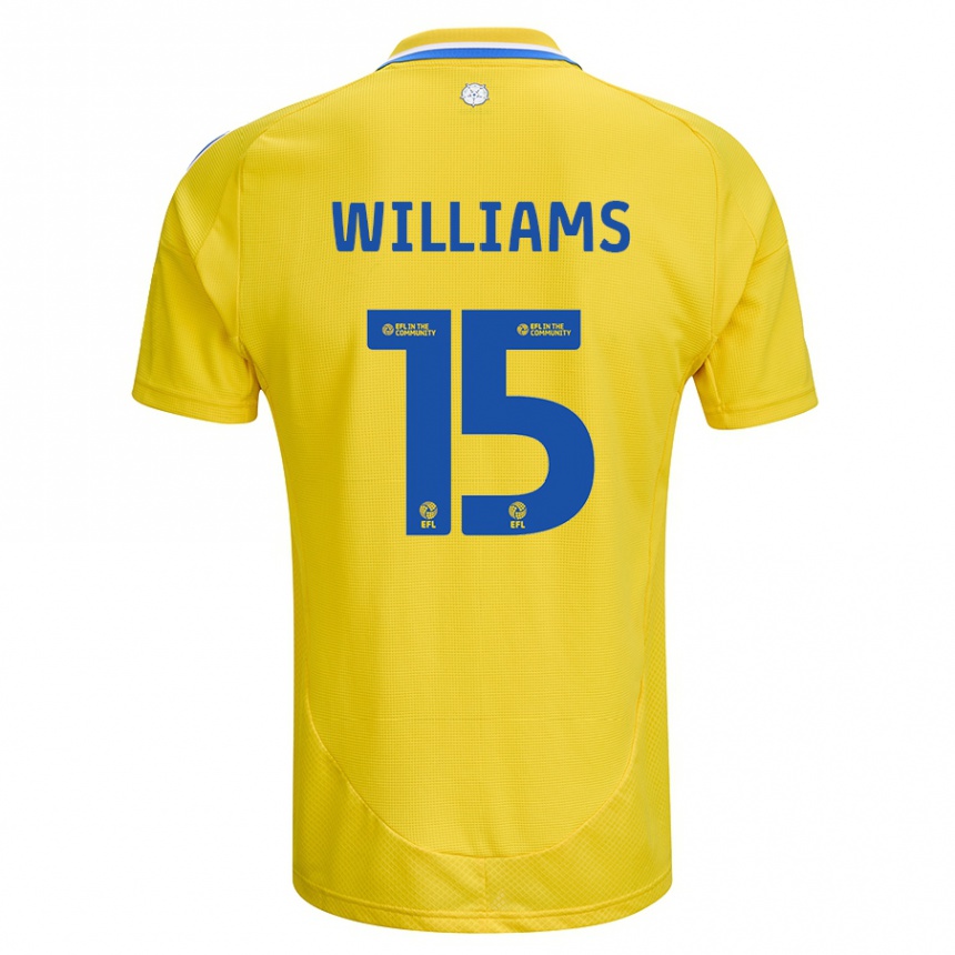 Niño Fútbol Camiseta Paige Williams #15 Amarillo Azul 2ª Equipación 2024/25