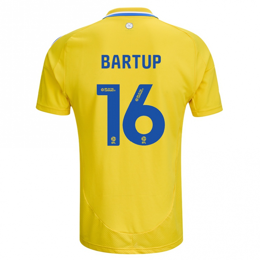 Niño Fútbol Camiseta Laura Bartup #16 Amarillo Azul 2ª Equipación 2024/25