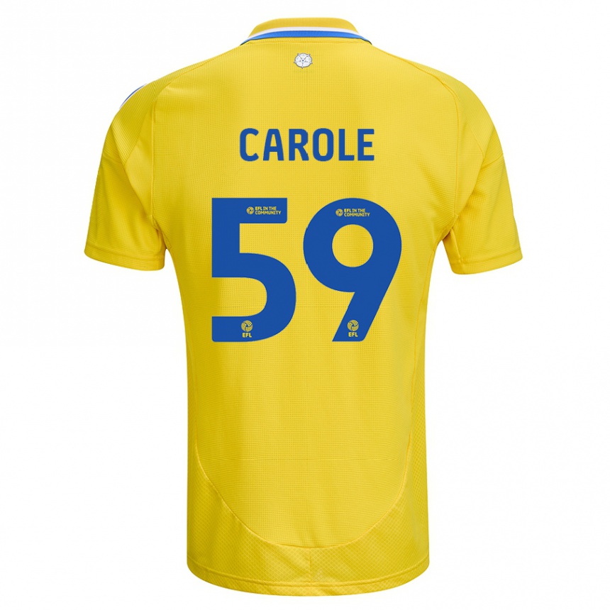 Niño Fútbol Camiseta Keenan Carole #59 Amarillo Azul 2ª Equipación 2024/25