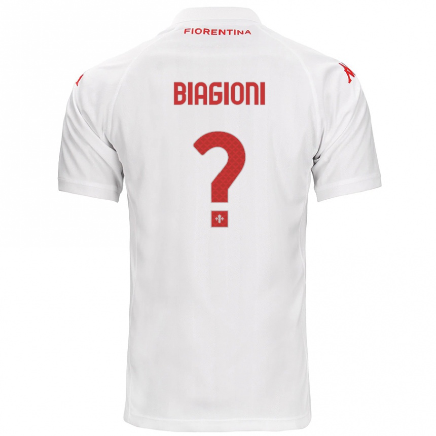 Niño Fútbol Camiseta Lorenzo Biagioni #0 Blanco 2ª Equipación 2024/25