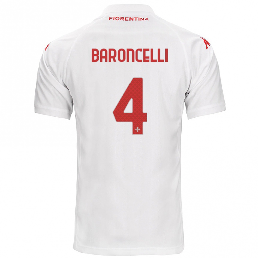 Niño Fútbol Camiseta Leonardo Baroncelli #4 Blanco 2ª Equipación 2024/25