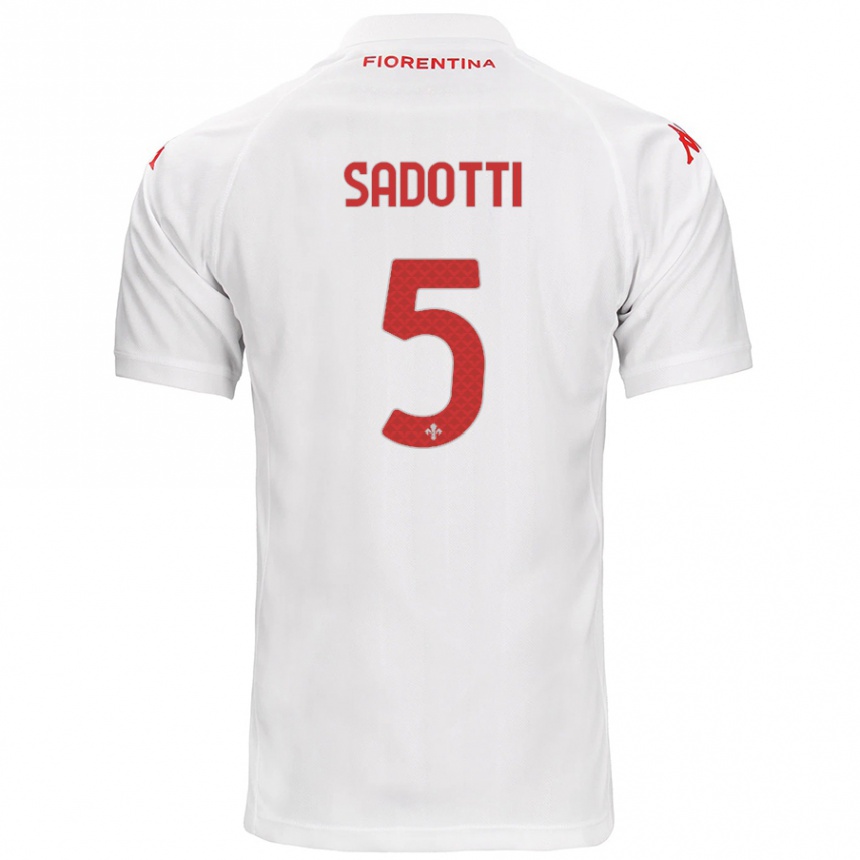 Niño Fútbol Camiseta Edoardo Sadotti #5 Blanco 2ª Equipación 2024/25