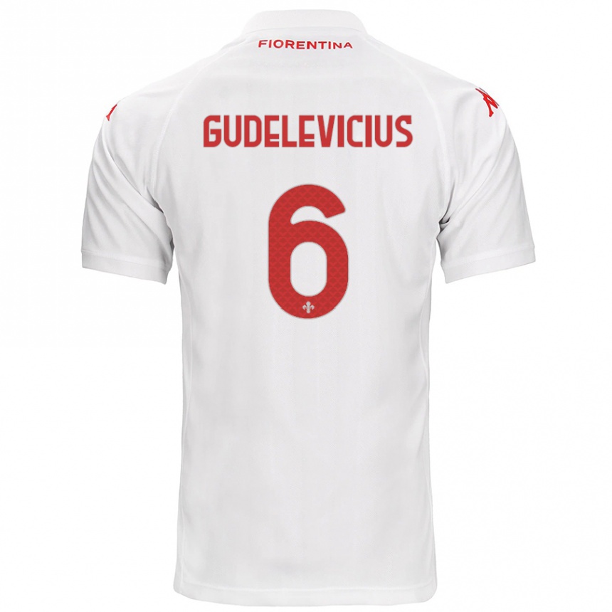 Niño Fútbol Camiseta Ernestas Gudelevicius #6 Blanco 2ª Equipación 2024/25