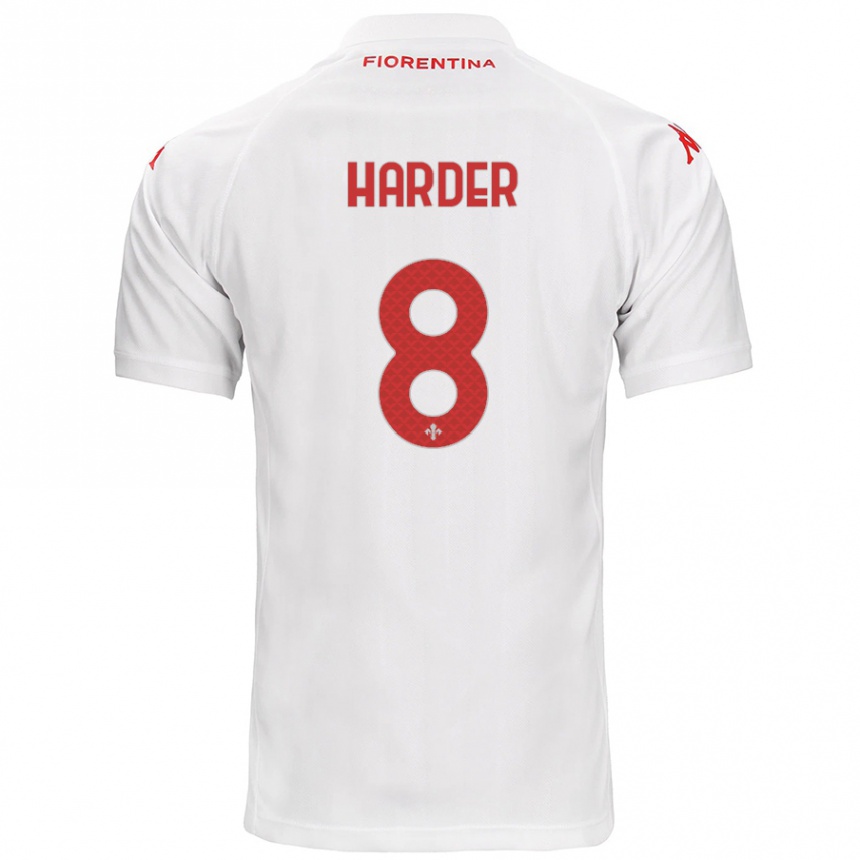 Niño Fútbol Camiseta Jonas Harder #8 Blanco 2ª Equipación 2024/25