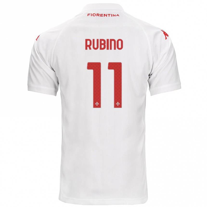 Niño Fútbol Camiseta Tommaso Rubino #11 Blanco 2ª Equipación 2024/25