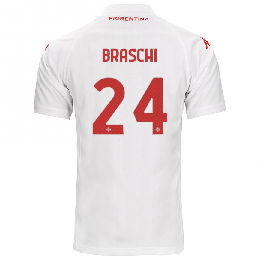 Niño Fútbol Camiseta Riccardo Braschi #24 Blanco 2ª Equipación 2024/25