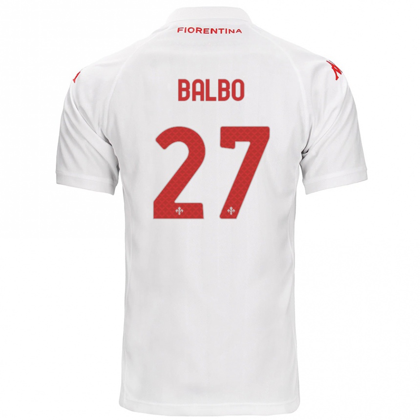 Niño Fútbol Camiseta Luis Balbo #27 Blanco 2ª Equipación 2024/25