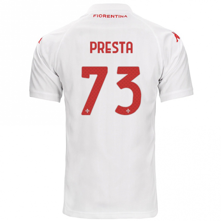 Niño Fútbol Camiseta Francesco Presta #73 Blanco 2ª Equipación 2024/25