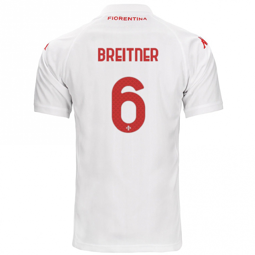 Niño Fútbol Camiseta Stephanie Breitner #6 Blanco 2ª Equipación 2024/25